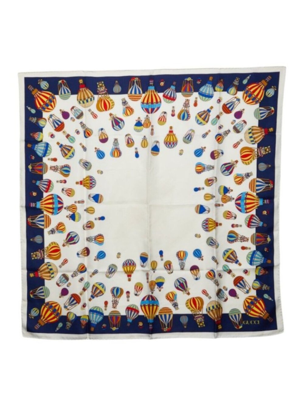 Gucci Balloon Print Scarf Large White Multicolor Silk